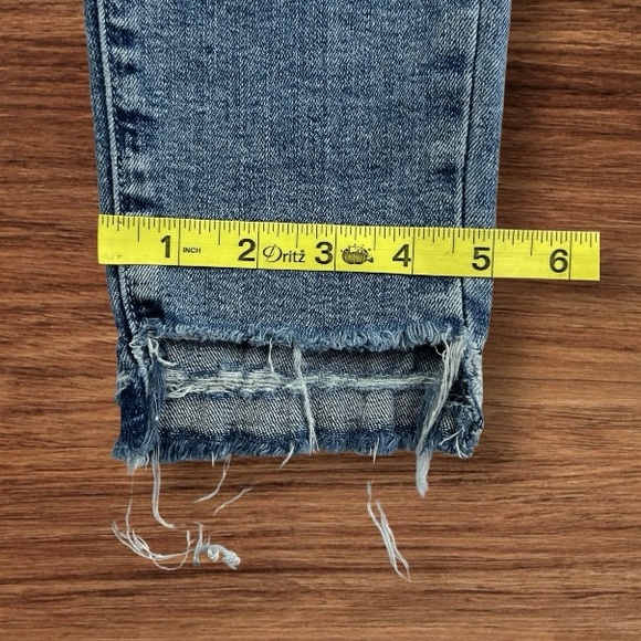 Current/Elliott Skinny Mid-Rise Raw Hem Distressed Jeans Sz: 25 - Picture 13 of 16